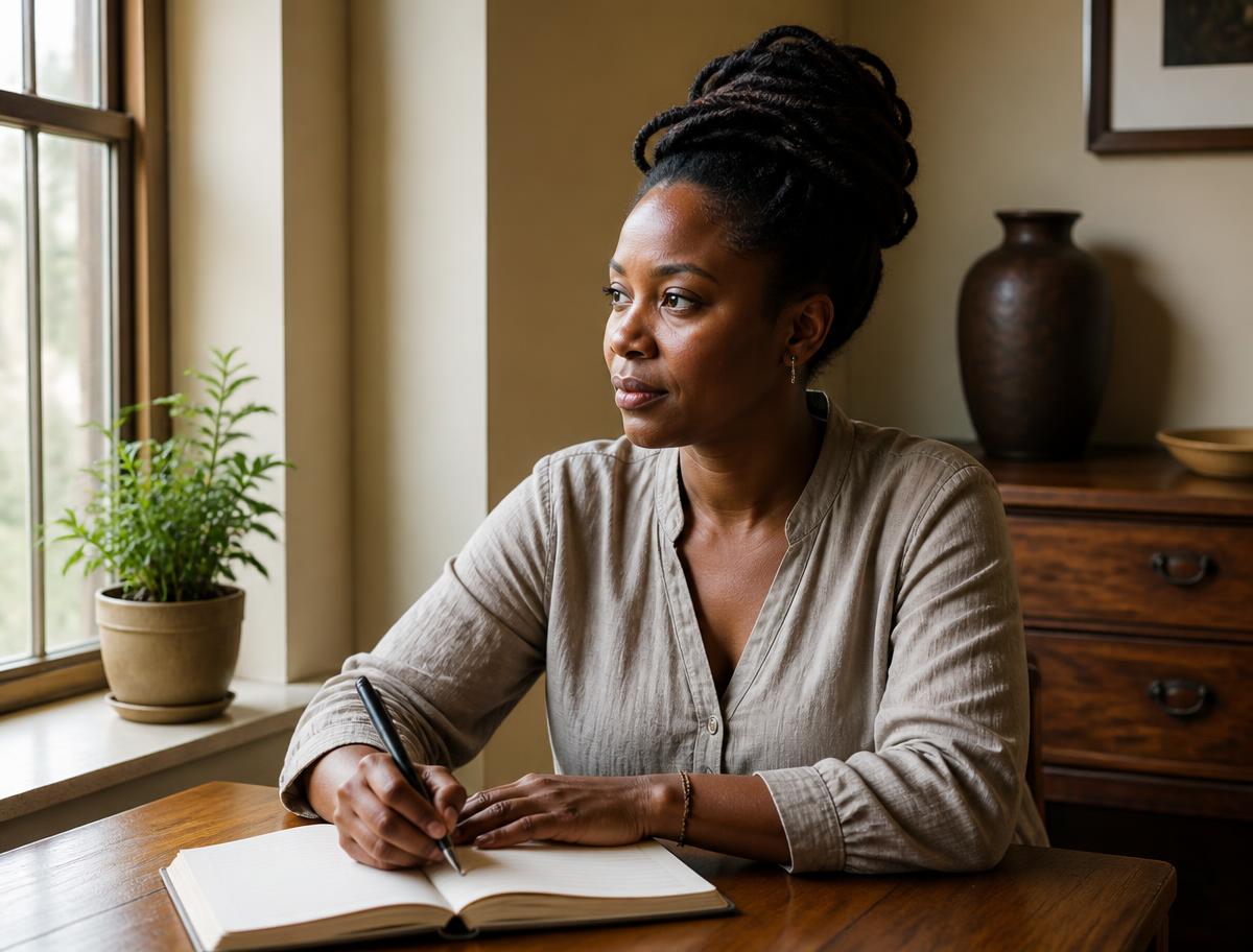 Woman in a quiet reflective moment